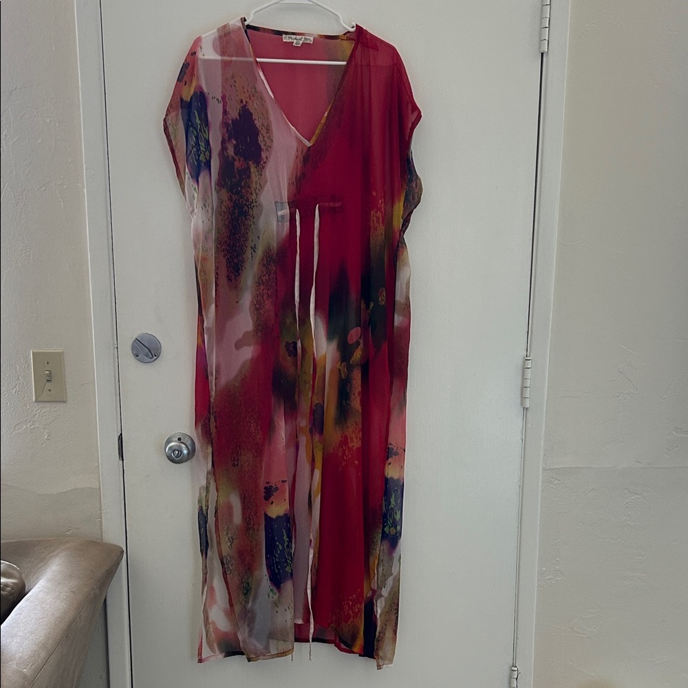 Michael Stars Red Multicolor Scarf